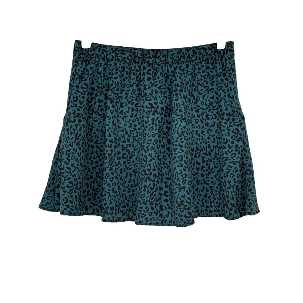 Altar'd State Skort Teal Black Leopard Animal Print Mini Size M